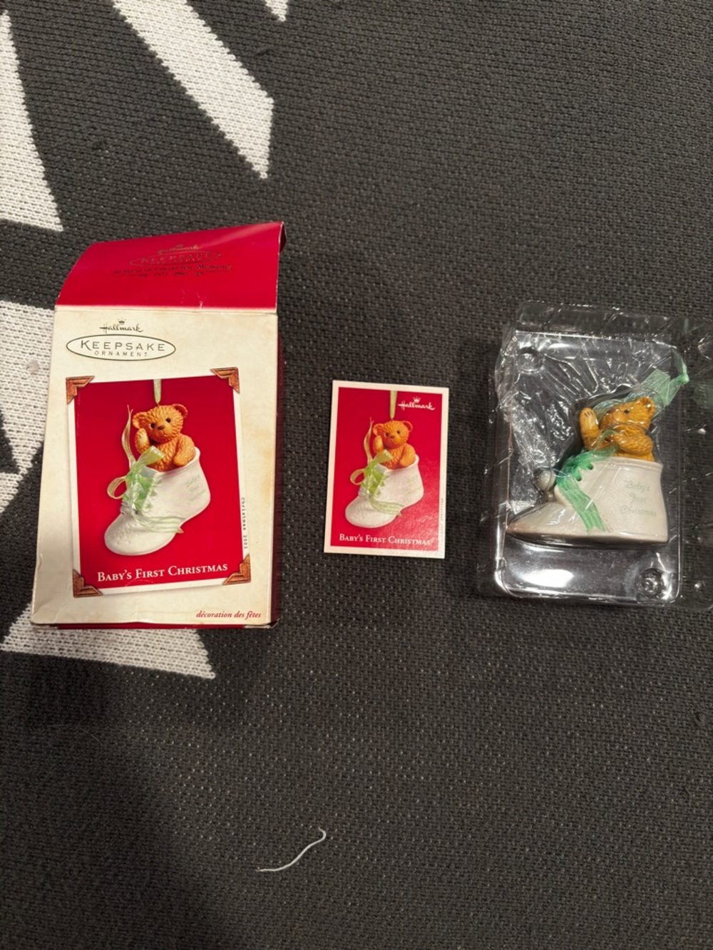 The 2003 Hallmark Keepsake - Baby's First Christmas Teddy In Porcelain Shoe